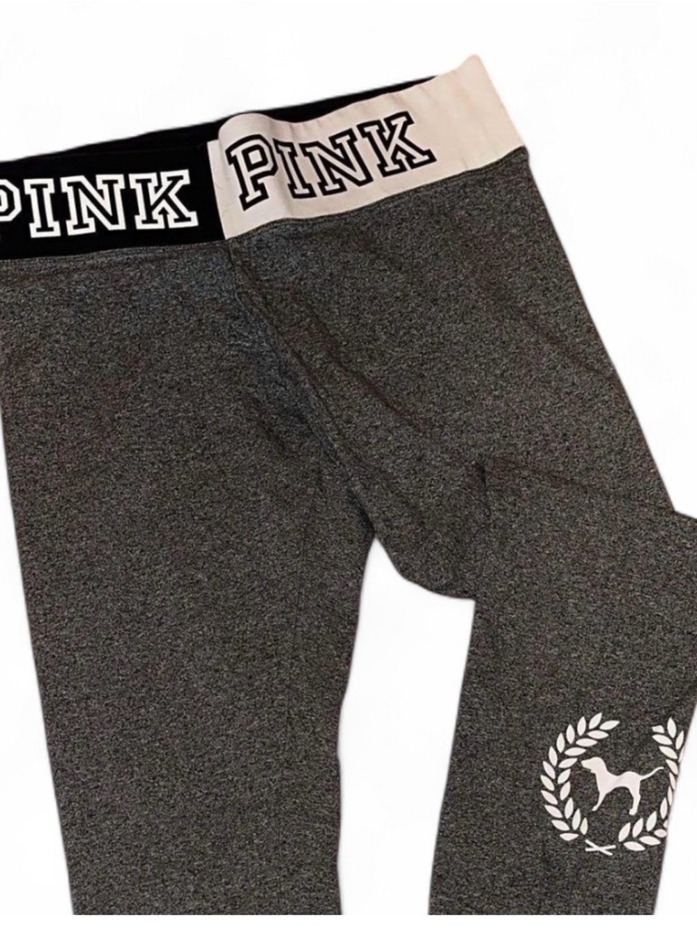 PINK Victoria's Secret Gray Logo Waistband Girls' Leggings